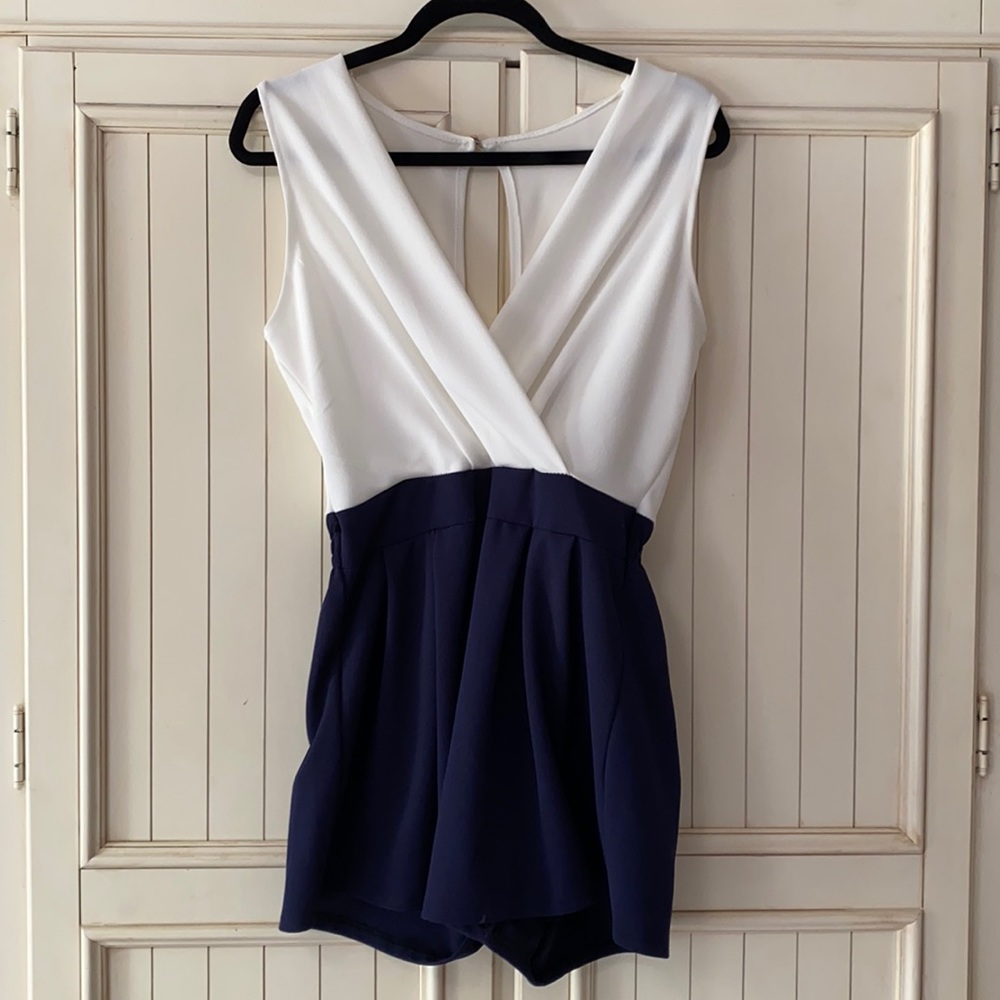 Navy and White Italian Romper